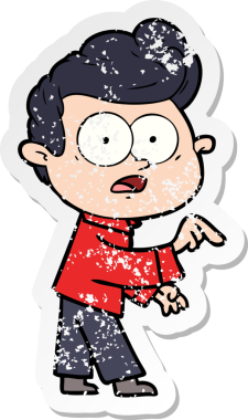 Bir insan tarafından çizilmiş, kederli bir çizgi film çıkartması.