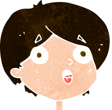 bir insan tarafından çizilmiş çizgi film hayret verici ifadesi.