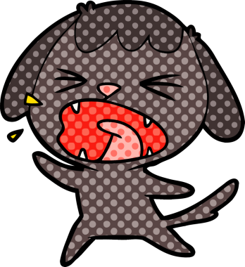 Bir insan tarafından çizilmiş şirin bir köpek havlaması.