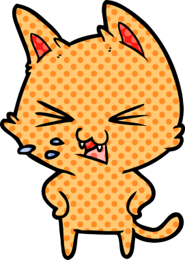 Bir insan tarafından çizilmiş kedi tıslaması.