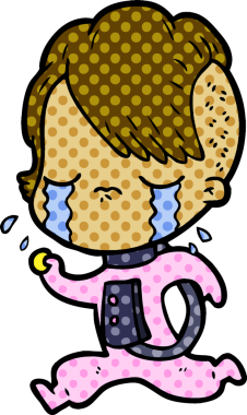 Bir insan tarafından çizilmiş ağlayan bir kız.