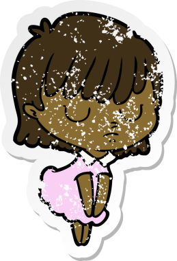 Bir insan tarafından çizilmiş karikatür bir kadının sıkıntılı çıkartması.