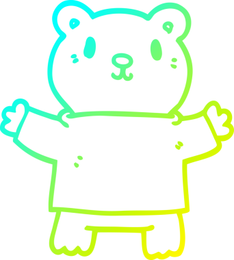 Bir insan tarafından çizilmiş bir oyuncak ayının soğuk çizgi çizimi.