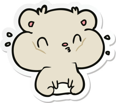 Bir insan tarafından çizilmiş çizgi film hamsterının çıkartması.