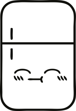 Bir insan tarafından çizilmiş bir buzdolabı karikatürü.