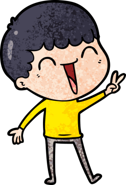 Bir insan tarafından çizilmiş mutlu bir adam.