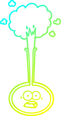 Bir insan tarafından çizilen bir karikatür bilim kazasının soğuk gradyan çizimi