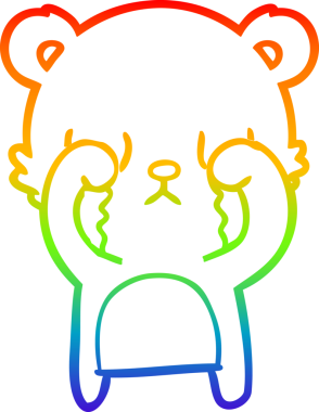 Bir insan tarafından çizilmiş ağlayan çizgi film ayısının çizimi.