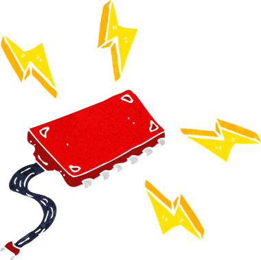 bir insan tarafından çizilmiş bilgisayar çipi