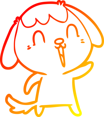 Bir insan tarafından çizilmiş sevimli bir köpeğin sıcak çizgi çizgisi.