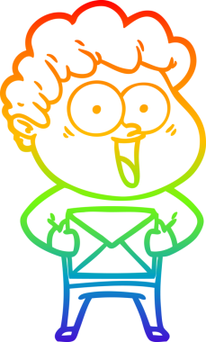 Bir insan tarafından çizilmiş mutlu bir adamın çizgi çizimi.