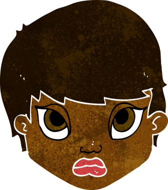 karikatür somurtan kadın bir insan tarafından çizilmiş.