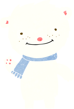 Bir insan tarafından çizilmiş şirin kutup ayısı.