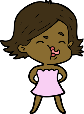 Bir insan tarafından çizilen karikatür kızı.