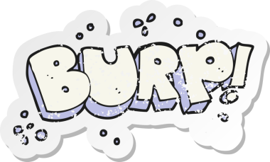 Bir insan tarafından çizilmiş geğirme metninin gerilimli retro yapıştırması