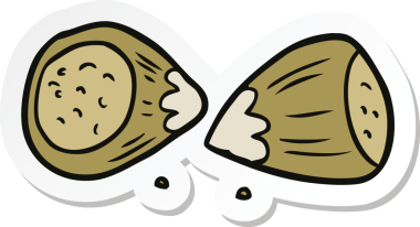 Bir insan tarafından çizilmiş fındık karikatürü çıkartması.