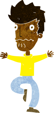 Bir insan tarafından çizilmiş korkmuş bir adam.