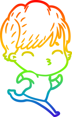 Gökkuşağı gradyan çizgi çizimi Bir insan tarafından çizilmiş bir çizgi kadın