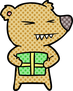 Bir insan tarafından çizilmiş kızgın ayı çizgi filmi.