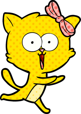 Bir insan tarafından çizilmiş çizgi film kedisi.