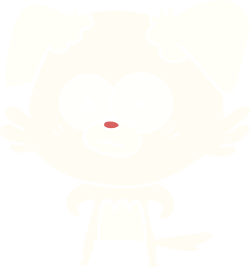 Bir insan tarafından çizilmiş gergin köpek rengi çizgi filmi.