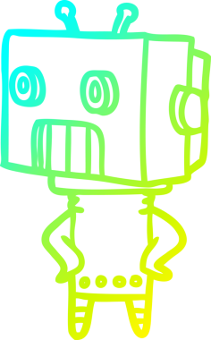 Bir insan tarafından çizilmiş soğuk gradyan robot çizimi
