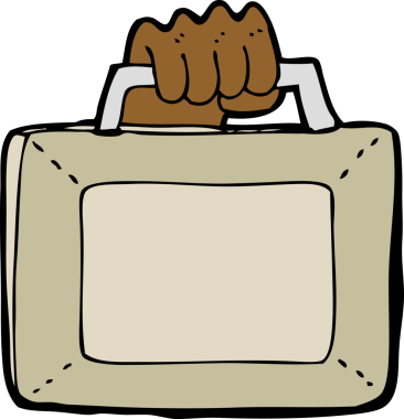 Bir insan tarafından çizilmiş bir evrak çantası.