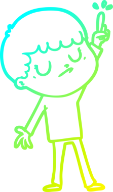 Bir insan tarafından çizilmiş soğuk gradyan çizgi film karakteri.