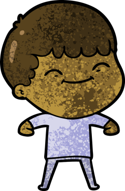 Bir insan tarafından çizilmiş mutlu çocuk çizgi filmi.