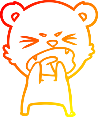 Aç bir ayının insan tarafından çizilmiş sıcak çizgi çizgisi.