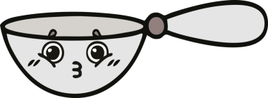 Bir insan tarafından çizilmiş bir kaşık karikatürü.