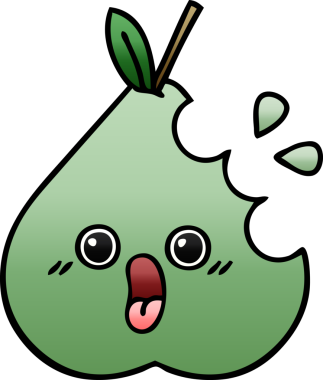 Bir insan tarafından çizilmiş yeşil armut renginde bir çizgi film.