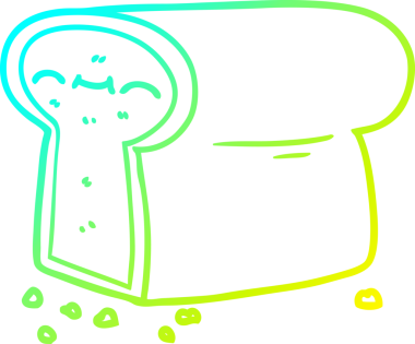 Bir insan tarafından çizilmiş bir somun ekmeğin soğuk gradyan çizimi