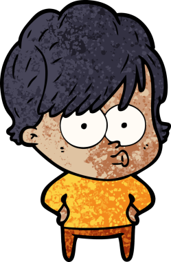 Bir insan tarafından çizilmiş karikatür kadın.