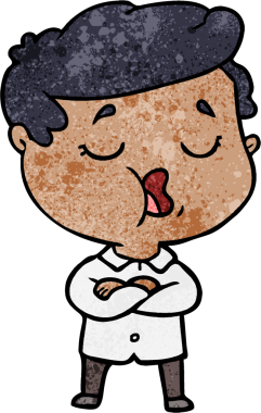 Bir insan tarafından çizilmiş karikatür adam konuşuyor.