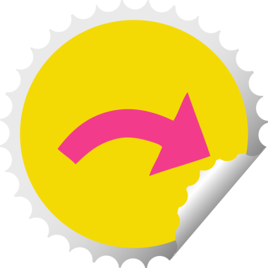 Bir insan tarafından çizilmiş işaretli okun dairesel kabuk soyucu karikatürü