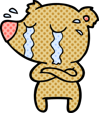 Bir insan tarafından çizilmiş ağlayan ayı.