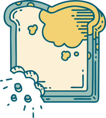 Bir insanın çizdiği küflü ekmeğin ikonik dövme şekli.