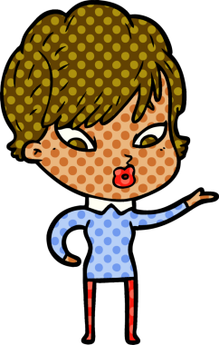 Bir insan tarafından çizilmiş karikatür kadın.