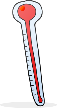 Bir insan tarafından çizilmiş karikatür termometresi