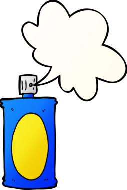 bir insan tarafından çizilmiş düzgün eğimli konuşma baloncuğu ile çizgi film spreyi