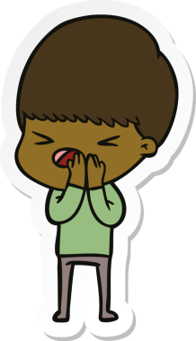 Bir insan tarafından çizilmiş bir karikatür çıkartması.