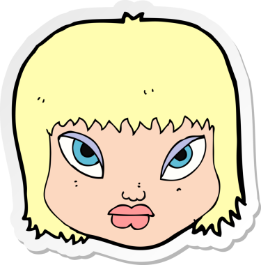 Bir insan tarafından çizilmiş bir karikatür çıkartması.