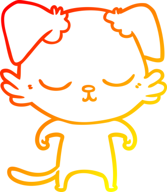 Bir insan tarafından çizilmiş sevimli bir köpeğin sıcak çizgi çizgisi.