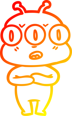 Bir insan tarafından çizilmiş üç gözlü bir karikatür çizimi.