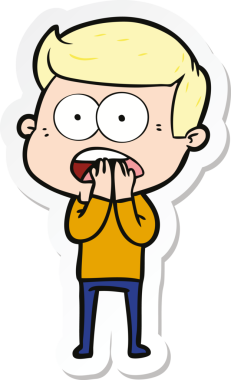 Bir insan tarafından çizilmiş bir karikatür çıkartması.