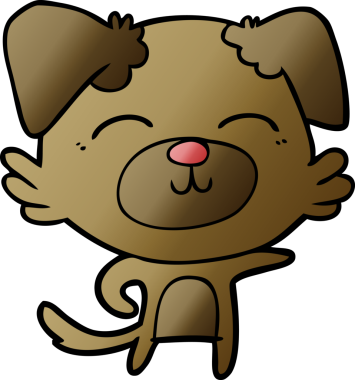 Bir insan tarafından çizilmiş çizgi film köpeği.