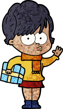 Bir insan tarafından çizilmiş karikatür kadın.