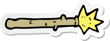 Bir insan tarafından çizilmiş sihirli değnek çıkartması.