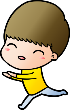 Bir insan tarafından çizilmiş mutlu çizgi film çocuğu.